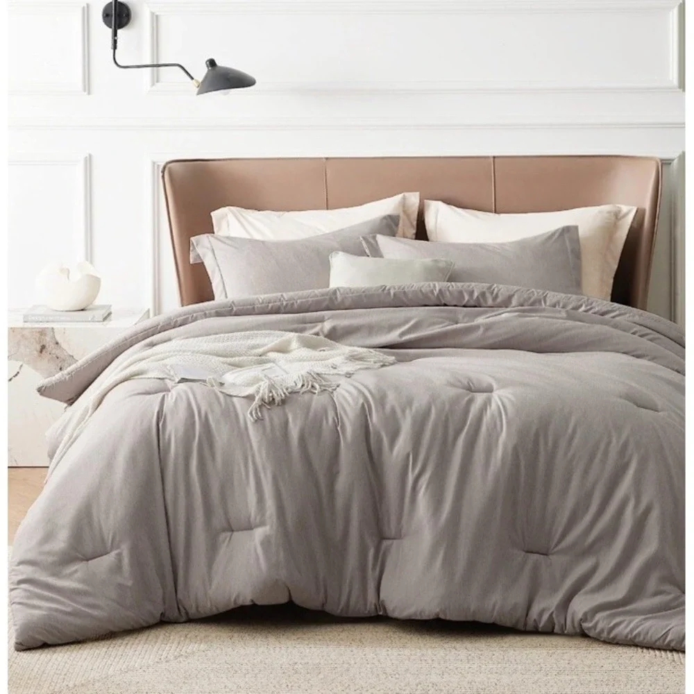 Bedsure Twin/Twin XL Comforter Set Linen. Comforter And 1 Sham 68x88